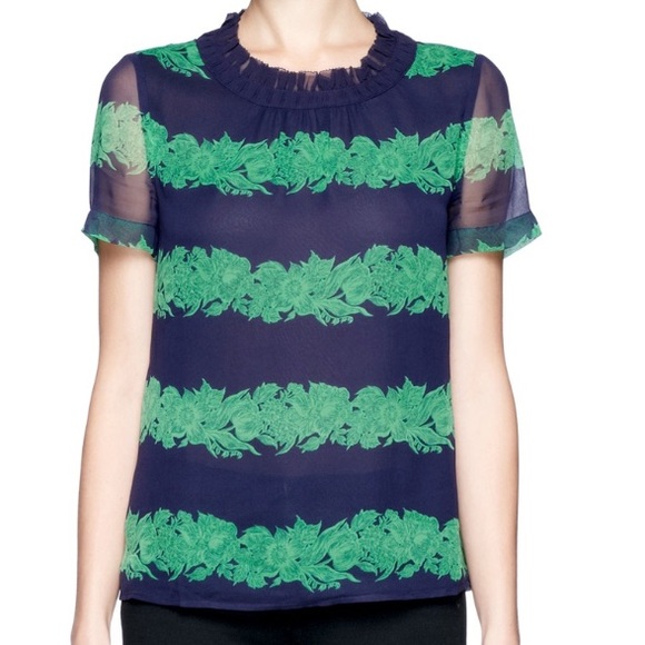 Jcrew like new navy silk top - Picture 5 of 5